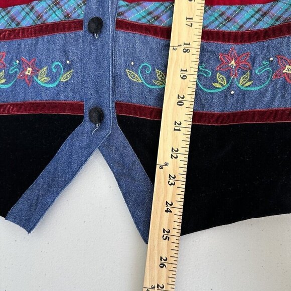 Vintage Denim Napa Valley Vest Blue Size L Patchwork - Picture 4 of 7